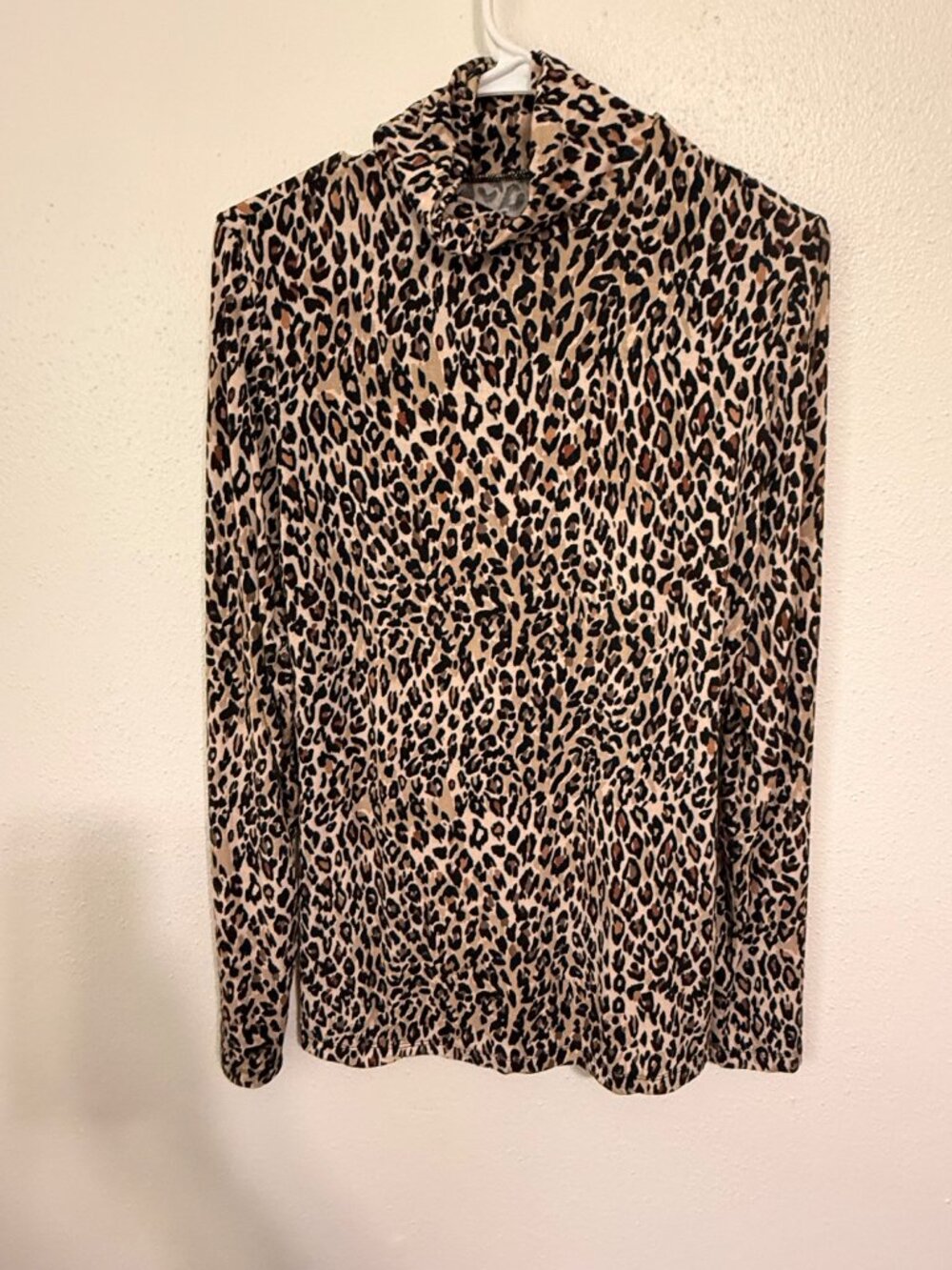 Cuddl Duds Softwear with StretchTurtleneck Leopard Print L/S Womans L